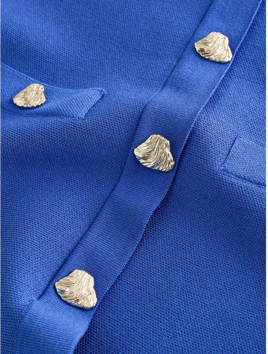 Next - Dames - Net gebreide bandeau-top met peplum - Blauw
