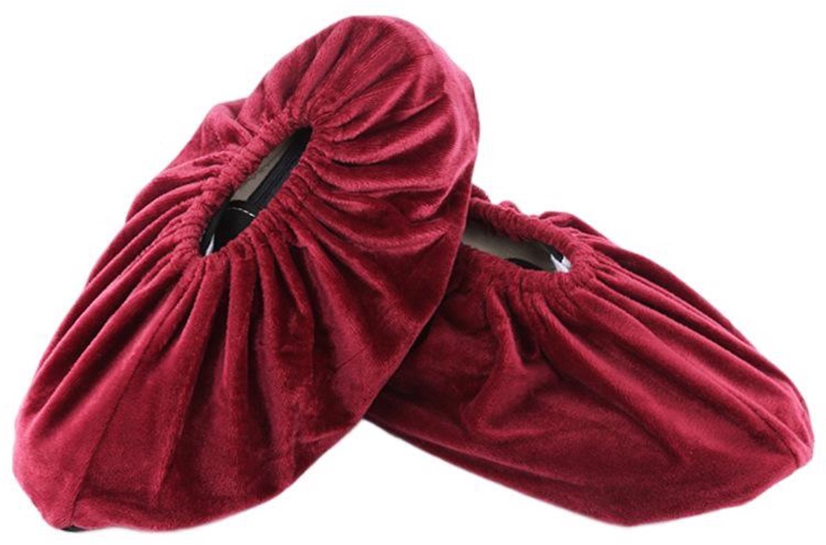 Set van 5 paar – Wasbare schoenovertrekken – Herbruikbaar – Antislip – Elastisch & stofdicht – Voor thuisgebruik – Maat voor volwassenen – rood – EU-maten 35–44