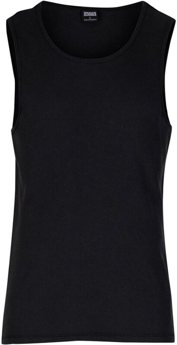 Urban Classics Washed Look Ribbed Ttanktop Heren Tanktop – M Zwart
