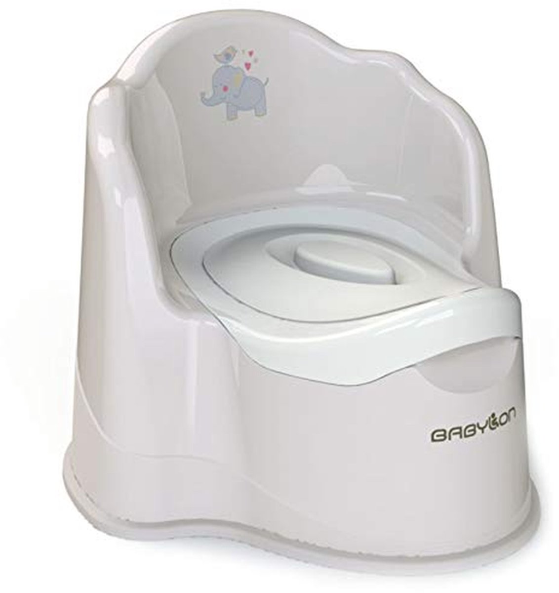 Kinderpotje met deksel - Baby toilet - Zindelijkheidstraining - Hoge rugleuning - 34 x 365 x 465 cm - Grijs