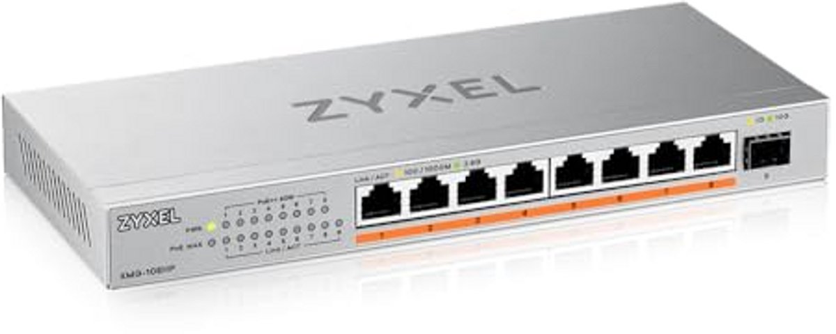 Netwerk Switch - Gigabit Switch - Netwerk Uitbreiden - 8x PoE++ Poorten - 10 Gbit SFP+ - Zwart