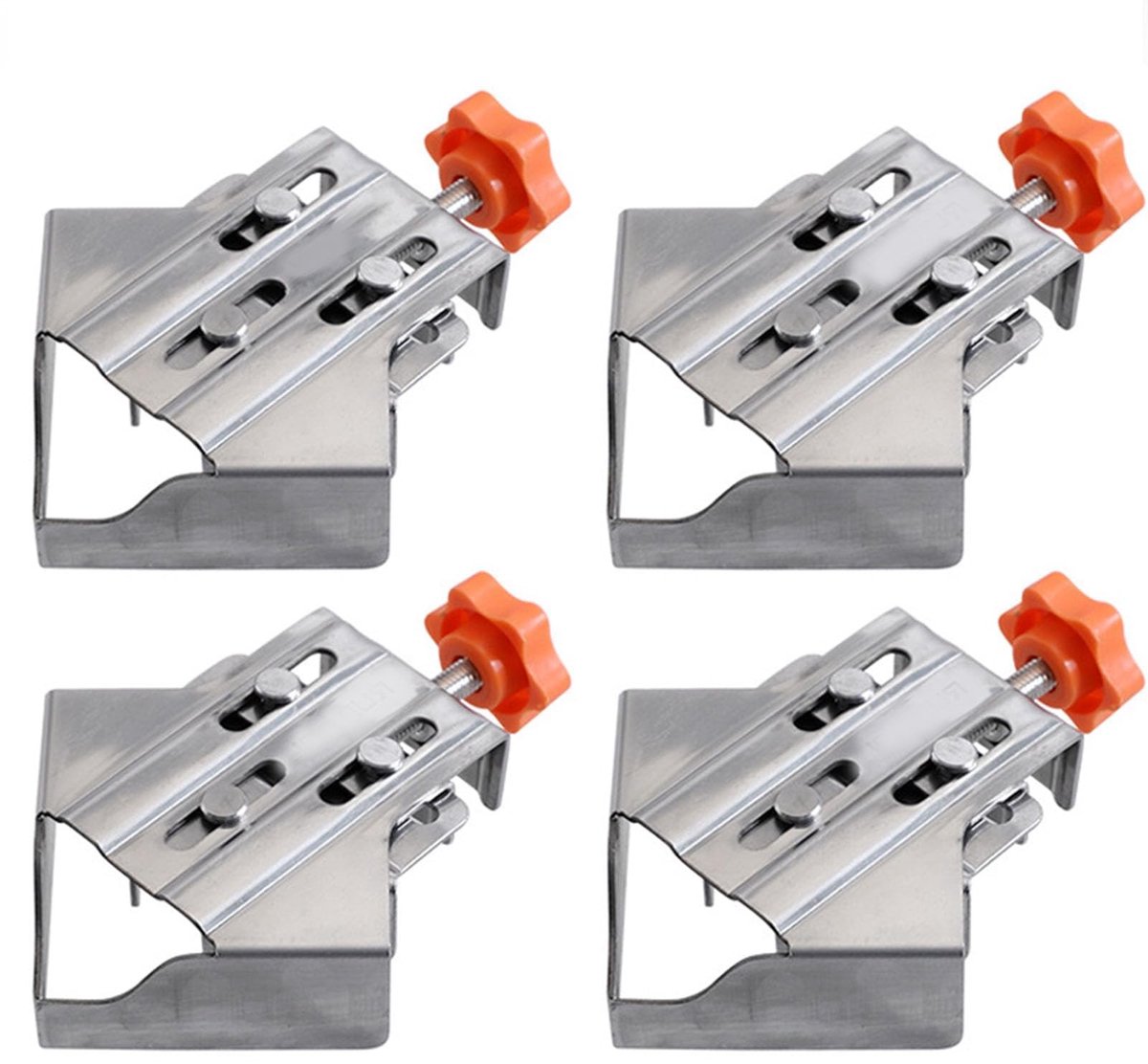 Dailygoods- Hoekklemmen 90 Graden - 4 Stuks - Roestvrij Staal