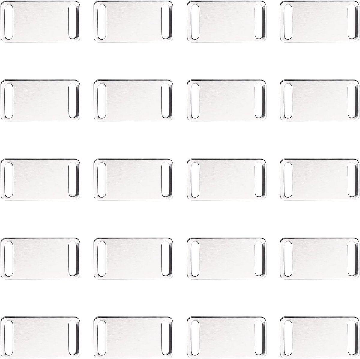 Graveerbare Labels - Huisdier Penningen - Dieren Identificatie - Roestbestendig Metaal - 20 Stuks - Zilver