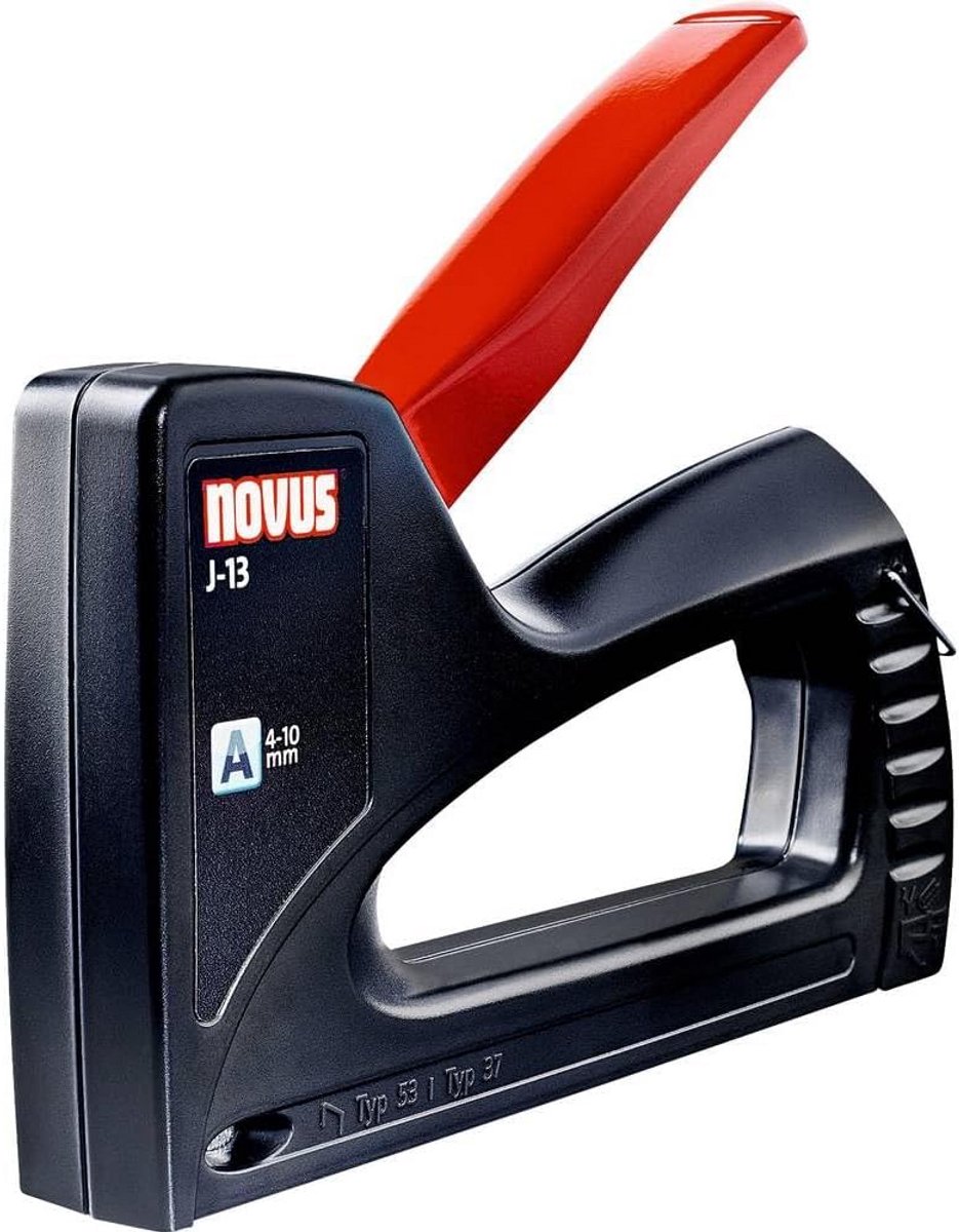 Handnietmachine - Tacker Lijmpistool - Hout Bevestigen - Quick-Load Systeem - 4-10 mm Klemmen - Zwart Rood