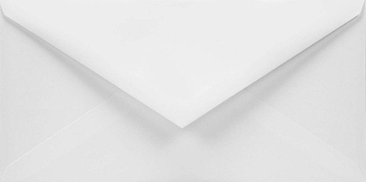 Witte Lange Enveloppen - Uitnodiging Envelop - Kaarten Versturen - Glad En Zacht Papier - 110x220mm 50 Stuks - Wit