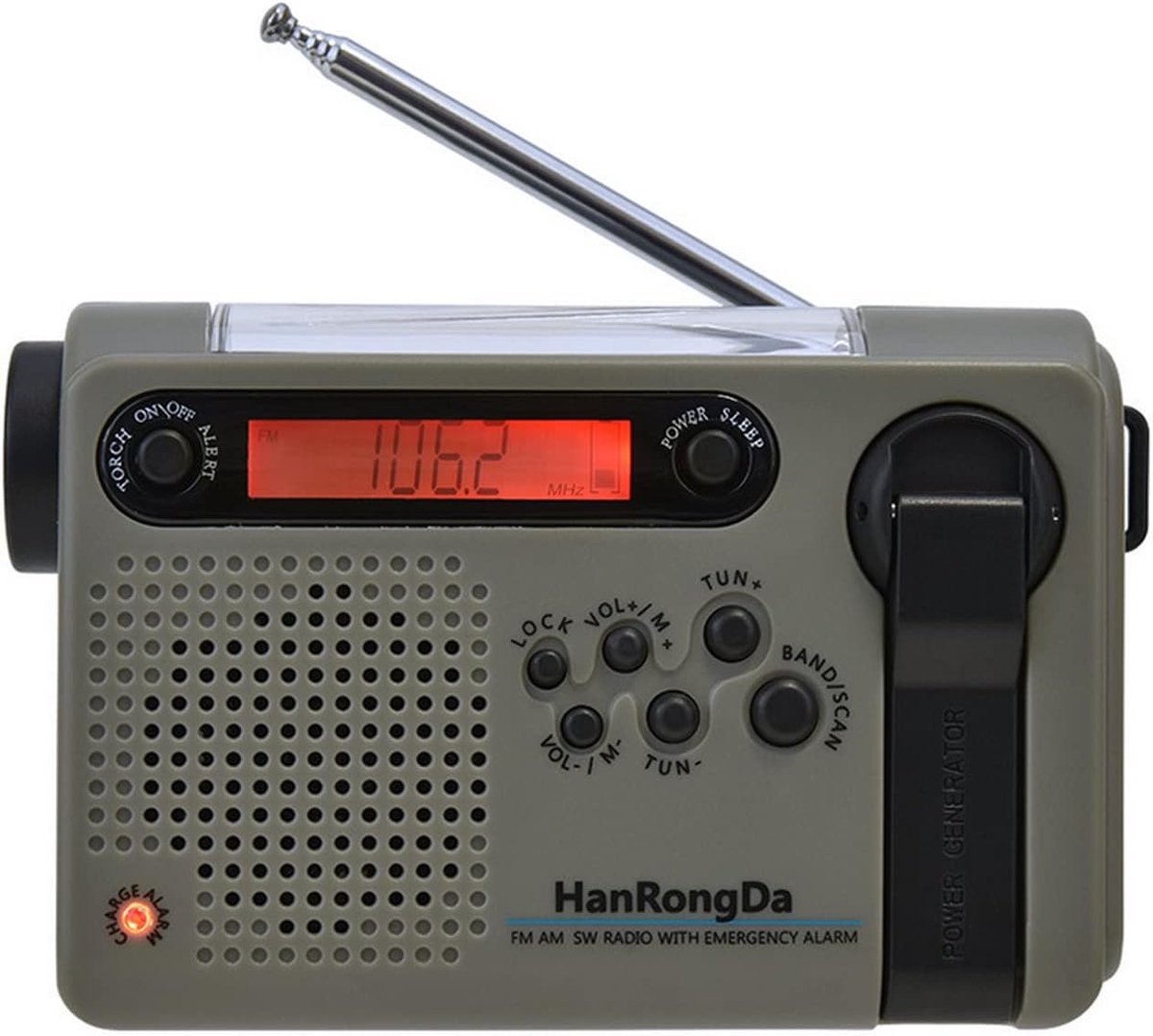 Noodradio - Draagbare Radio - Kamperen Reizen - Hand Crank Opladen - 2000mAh Batterij - Donkergroen