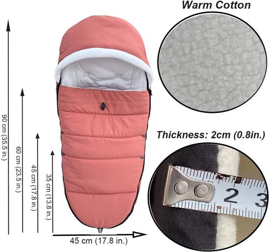 Kinderwagen voetenzak - Baby deken - Baby warm houden - Universele pasvorm - 600 g - Rossig — afbeelding 3