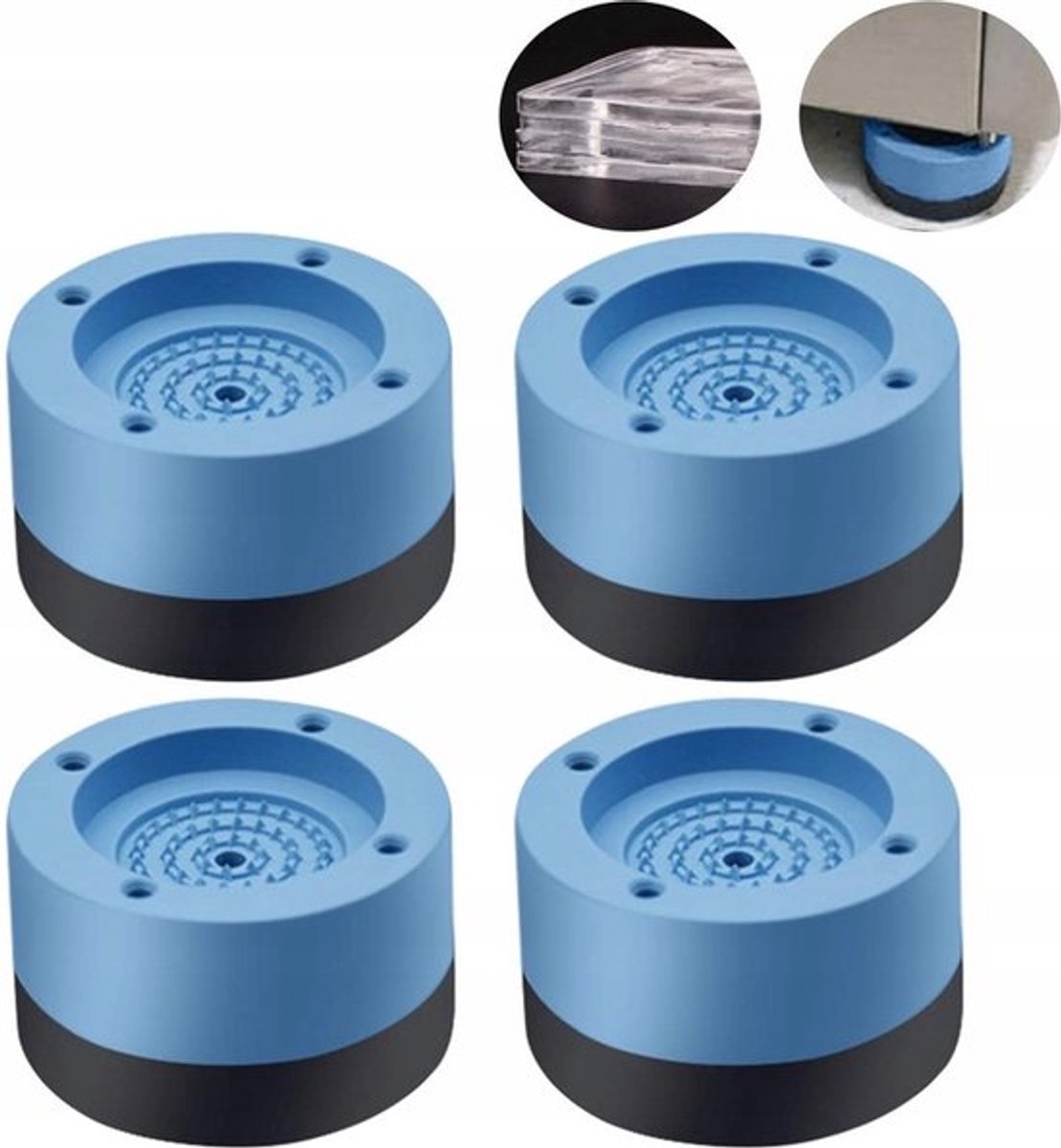 Trillingsdempers Wasmachine - Wasmachine Verhoger - Wasmachine Dempers - Anti Trillingsmat - Set van 4 stuks – Geluidsdempers - Droger - Vaatwasser geluidsbescherming anti-trillingsmat