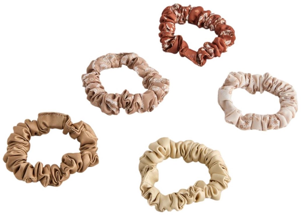 Next - Dames - Set van 5 scrunchies - Bruin