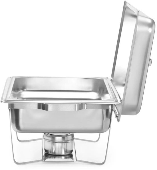 HENDI Chafing dish - Gastronorm 1/1 - Hoogglans deksel - Inclusief brandpastahouders - 9L - RVS — afbeelding 5