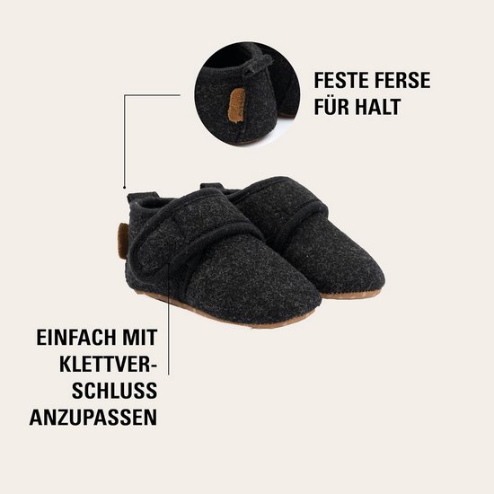 Kruipschoentjes Baby - Zachte Schoentjes - Binnenhuis Gebruik - Antislip Zool - 0-48 Maanden - Grijs — afbeelding 4