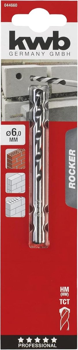 Betonboor - Steenboor - Gaten Boren - Hoge Temperatuur Gesoldeerd - 6 mm x 100 mm - Multicolor