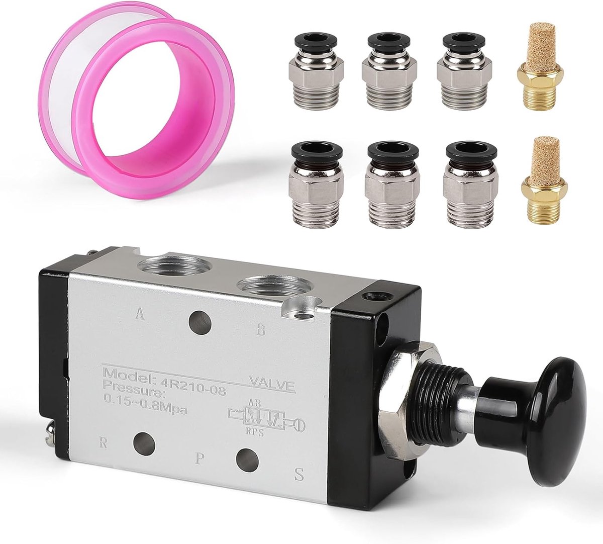 Pneumatisch Ventiel - Lucht Regelklep - Automatische Besturing - Handmatige Bediening - 1/4 Inch PT - Aluminium