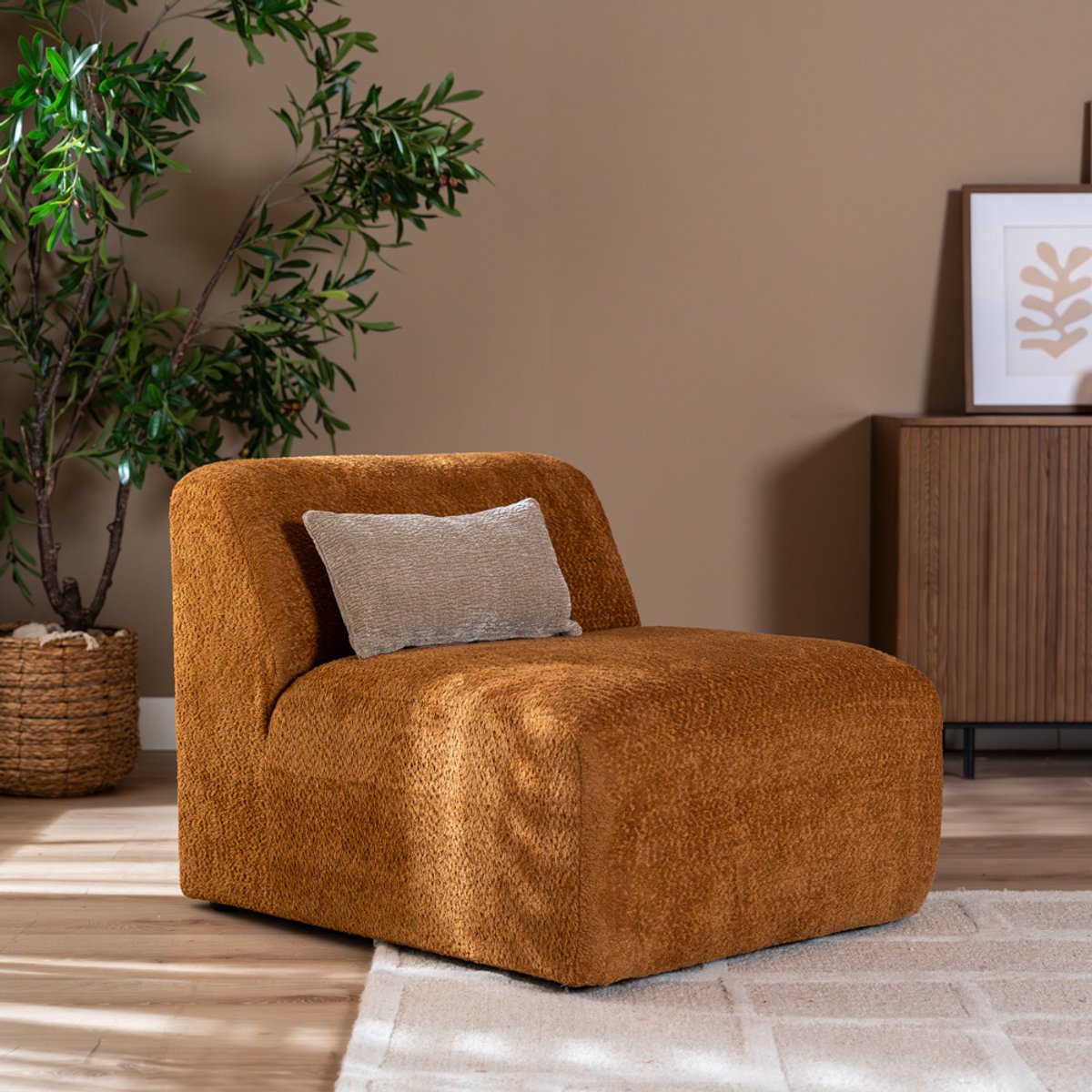 Bronx71® Fauteuil Maine bouclé terracotta