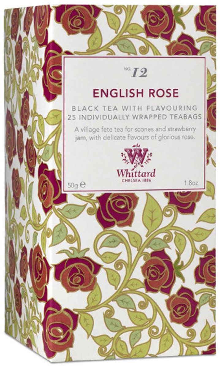 Zwarte thee Whittard of Chelsea English Rose, 25 pcs.