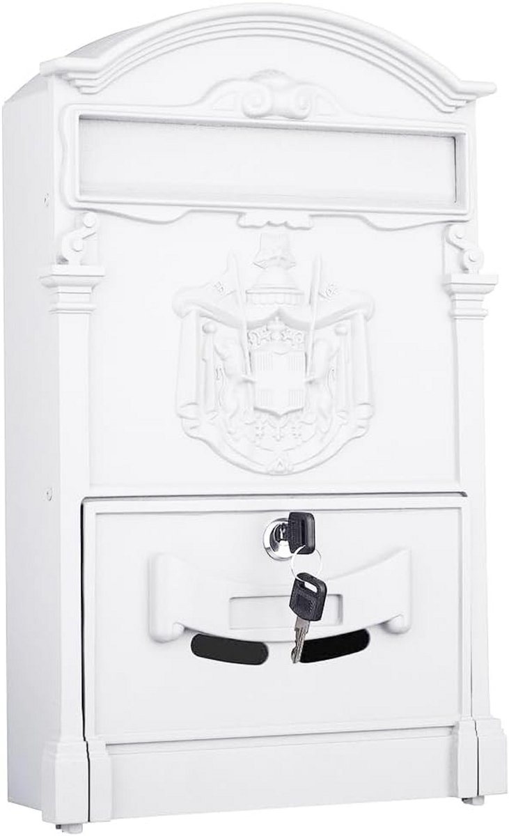 Brievenbus - Postbak - Post Ontvangen - Met Raam - 32 x 9 x 22 cm - Wit