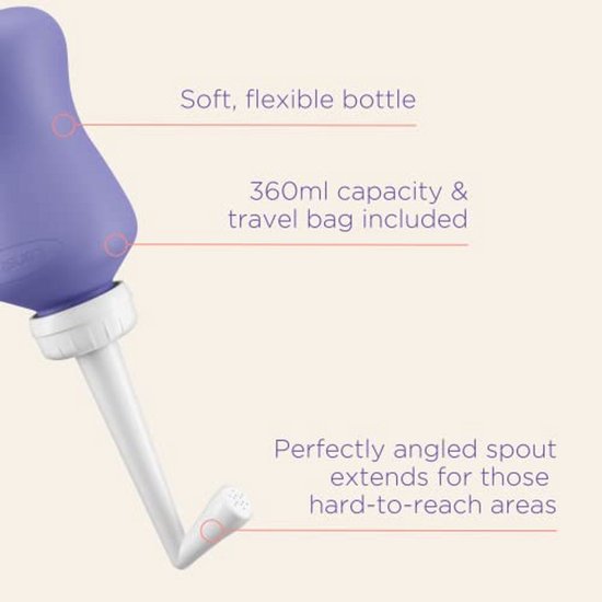 Post-Bevalling Wasfles - Draagbaar Bidet - Herstel na Geboorte - Schuine Tuit Ontwerp - 360ml Capaciteit - Wit — afbeelding 3