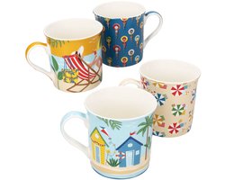 4-delige set ATMOSPHERE koffiemokken met vier verschillende motieven van porselein – R0179#ALAP