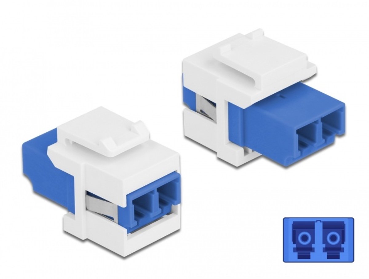 Keystone Module LC Duplex Vrouw naar LC Duplex vrouwelijk blauw / wit