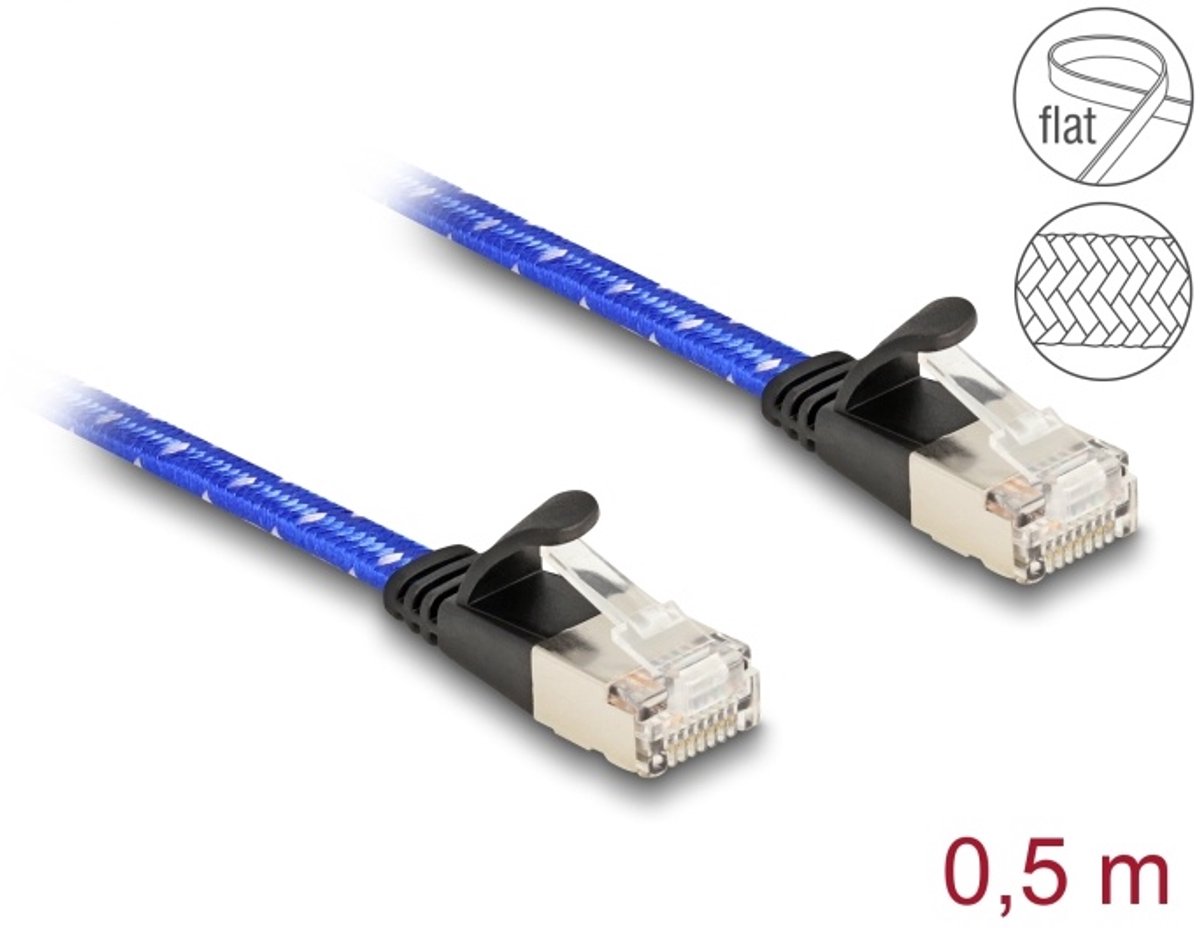 DeLOCK 80382 netwerkkabel Blauw 0,5 m Cat6a U/FTP (STP)