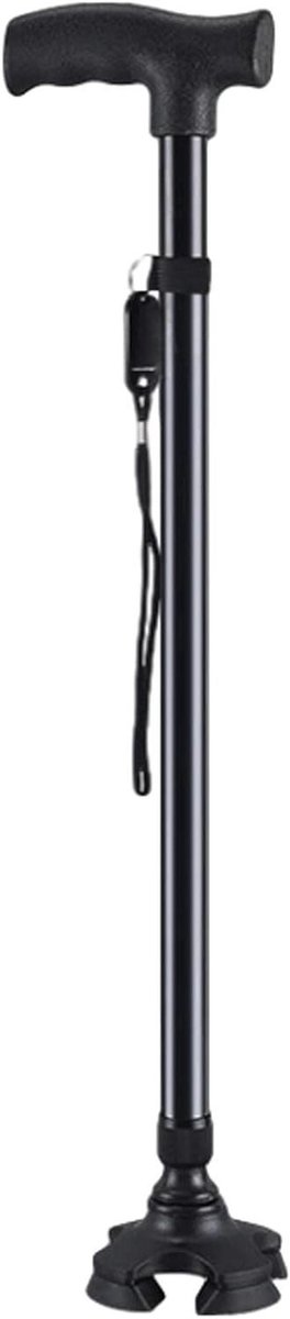 Wandelstok - Loopstok - Ondersteuning Lopen - Ergonomisch Handvat - 70-95cm - Zwart