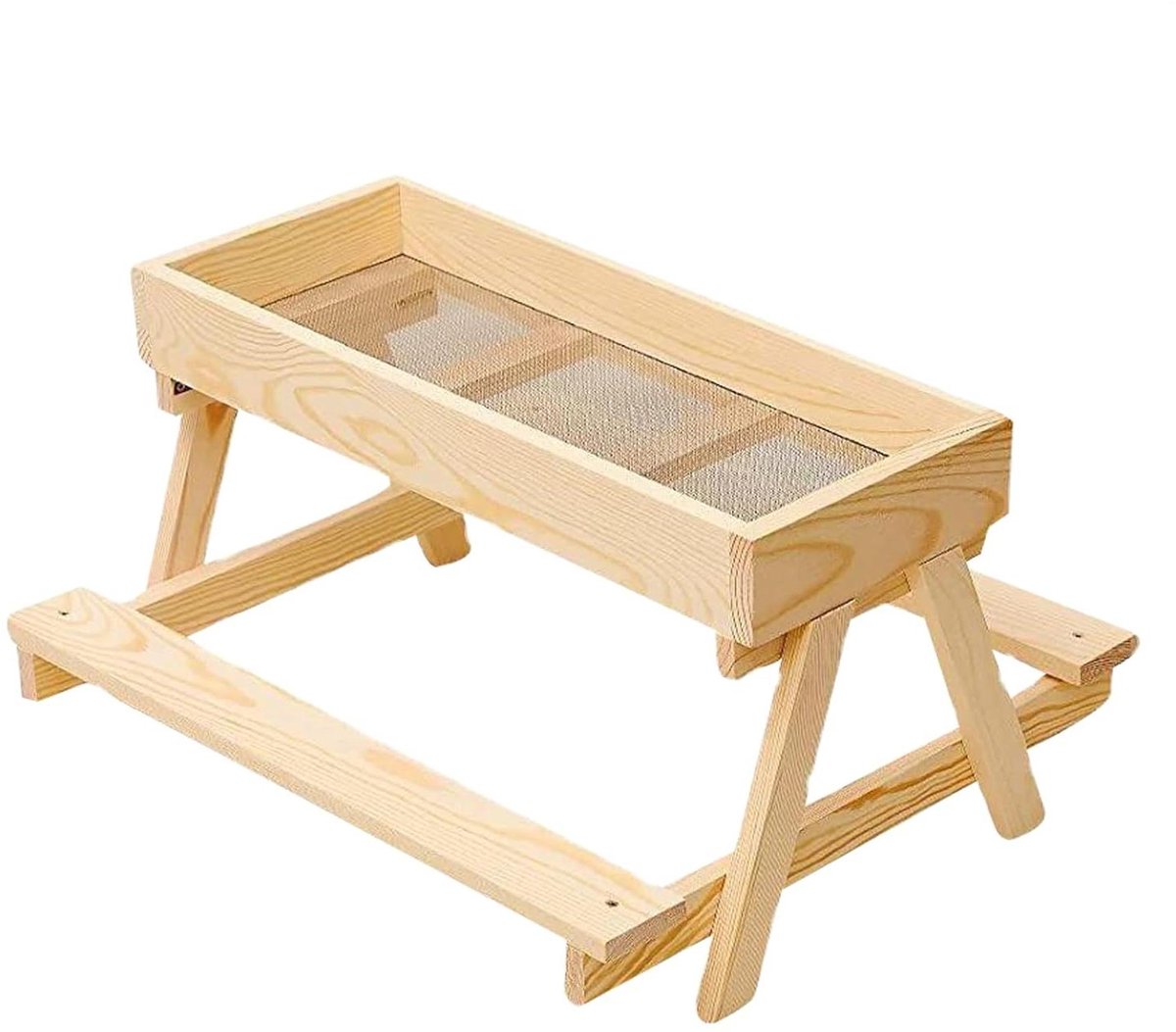 Pluimvee Voederstation - Voedertafel Kippen - Buiten Voeren - Intelligent Vochtbeheer - 37.5 x 37.5 cm - Houtkleurig