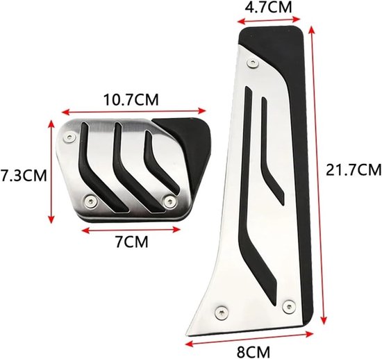 Pedaalhoezen Set - Auto Pedaal Covers - Verbeterde Grip - Roestvrij Staal - LHD Model - Metaal — afbeelding 4