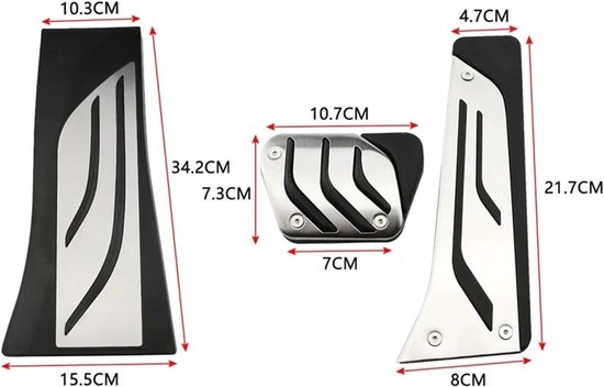 Pedaalhoezen Set - Auto Pedaal Covers - Verbeterde Grip - Roestvrij Staal - LHD Model - Metaal — afbeelding 5