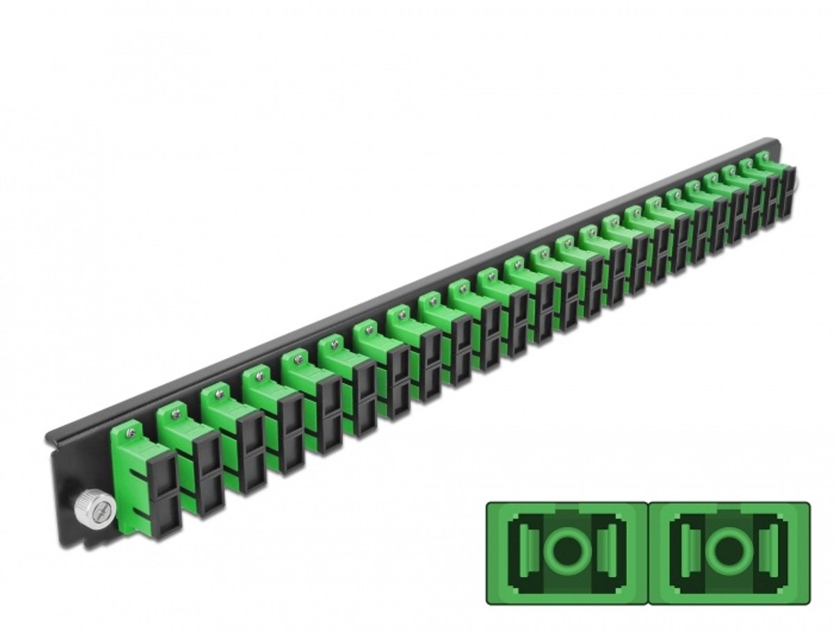 19 inch splice doos voorpanel 24 poort SC duplex groen