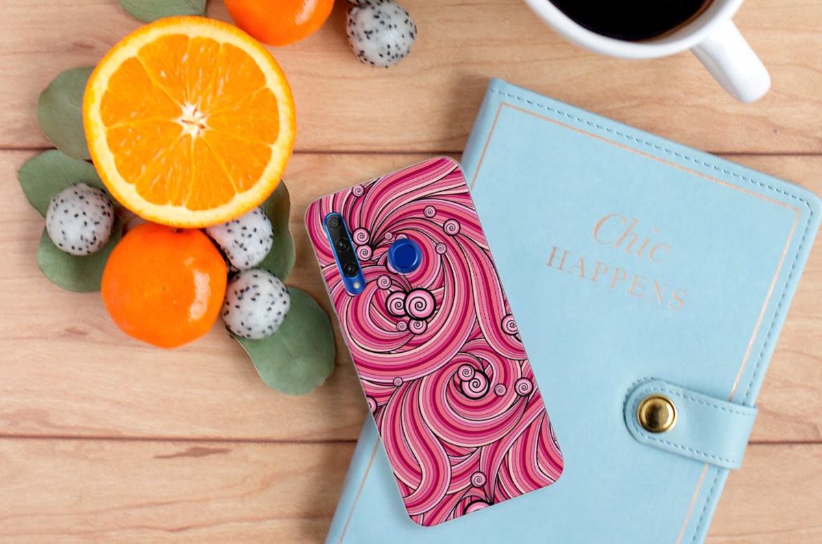 Honor 20 Lite Hoesje maken Swirl Pink