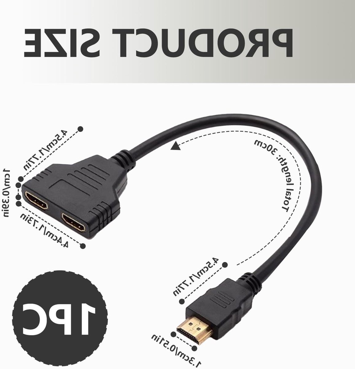HDMI Splitter Adapter - 1 op 2 Weg - Twee Schermen - Plug and Play - 1080p Resolutie - Zwart