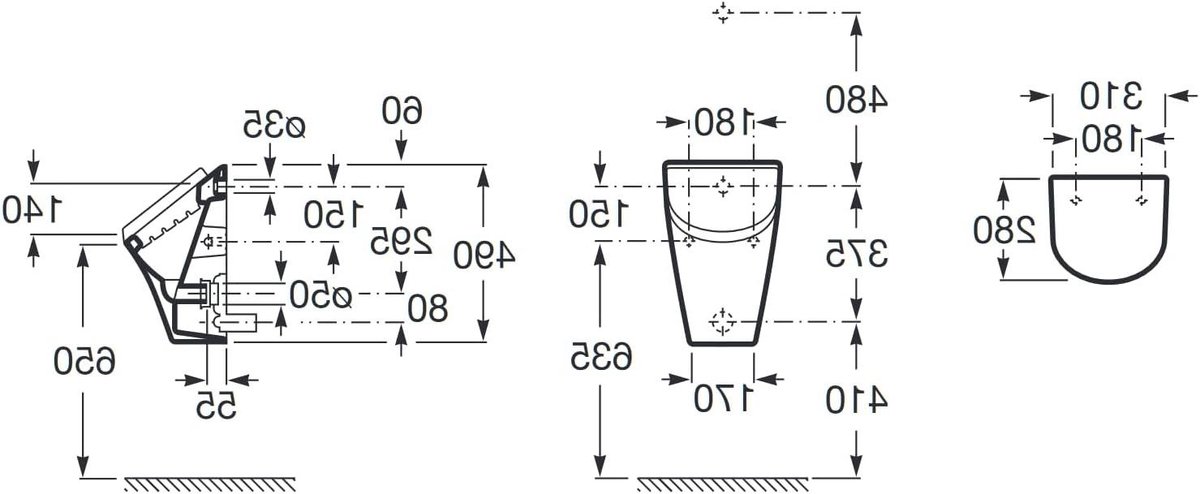 Modern Wit Keramiek Urinoir met Deksel en Softclose Mechanisme