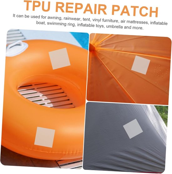 Reparatie Patches - Herstelstickers - Opblaasbaar Repareren - Hoge Viscositeit - 10 Stuks - Wit — afbeelding 5