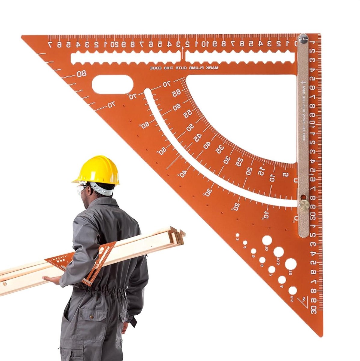 Vierkante liniaal - Meetgereedschap set - Precisie meten - Antislip groef - 299 x 147 cm - Meerkleurig