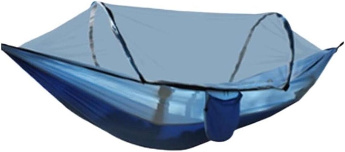 Kampeer Hangmat - Nylon Hangmat - Buiten Ontspannen - Met Klamboe - Lichtgewicht - Blauw