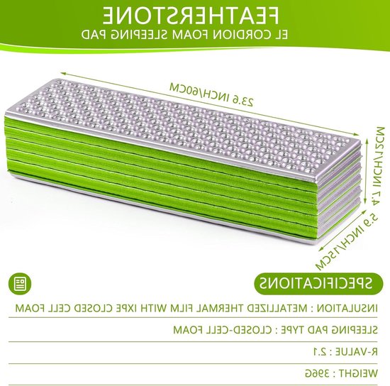 Ultralichte Vouwmat 180 x 60 cm - Weerbestendige Schuimmat voor Kamperen en Buitenactiviteiten — afbeelding 2