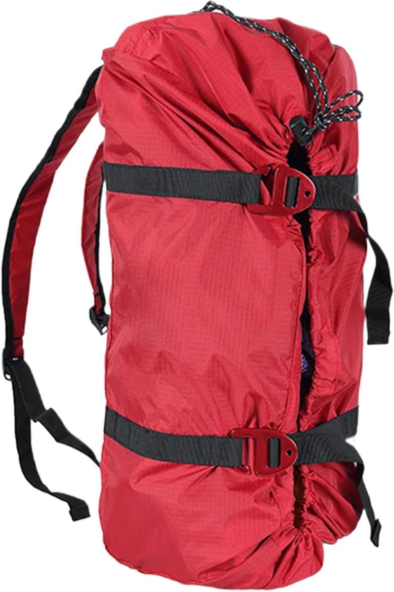 Touwzak - Opbergrugzak Outdoor - Sportuitrusting Organiseren - Versterkt Grondzeil - 48x24x24 cm - Rood