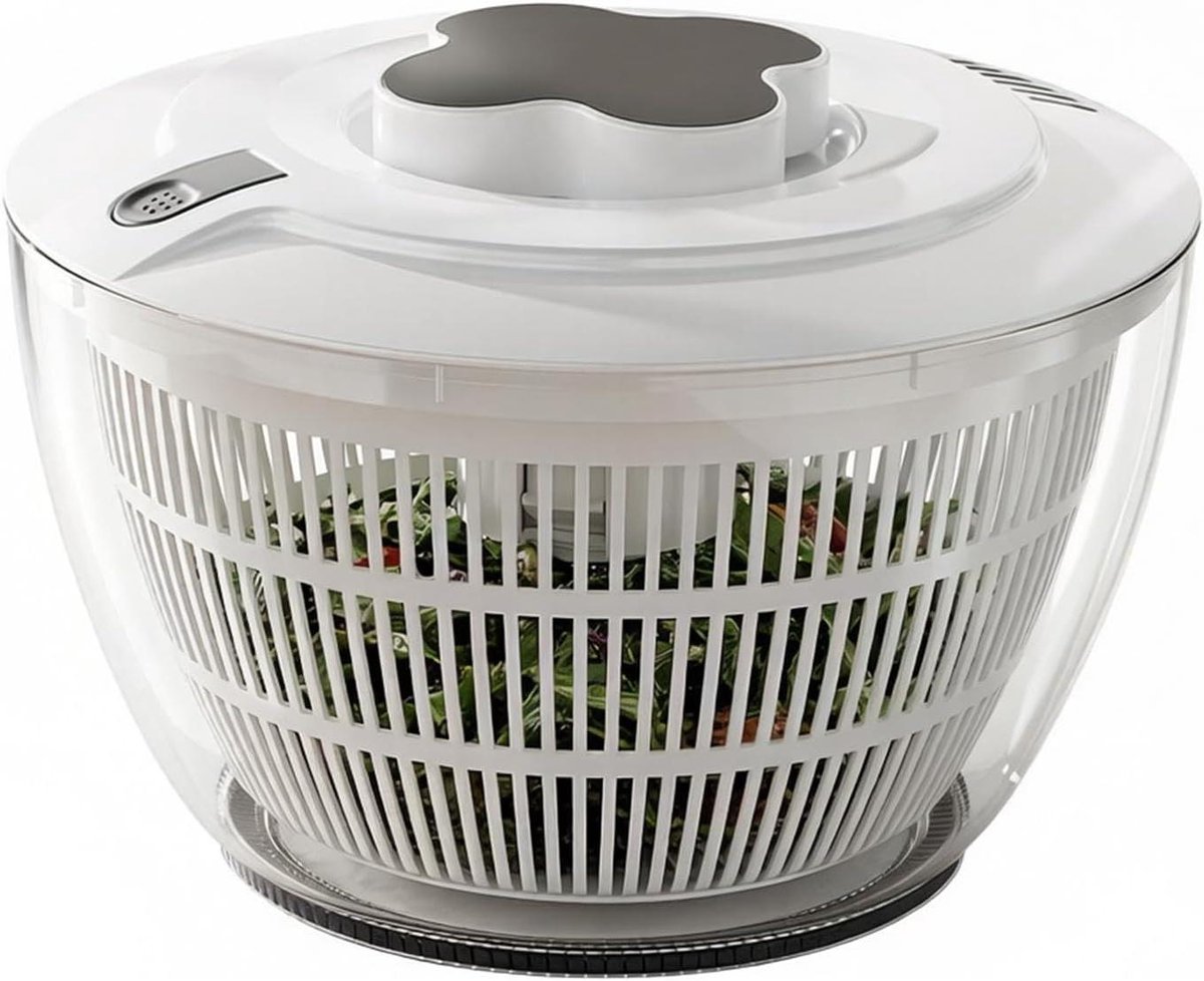 Fruitschoonmaker - Salade Droger - Maaltijden Voorbereiden - Snelle Vocht Afvoer - 5 Liter - Wit