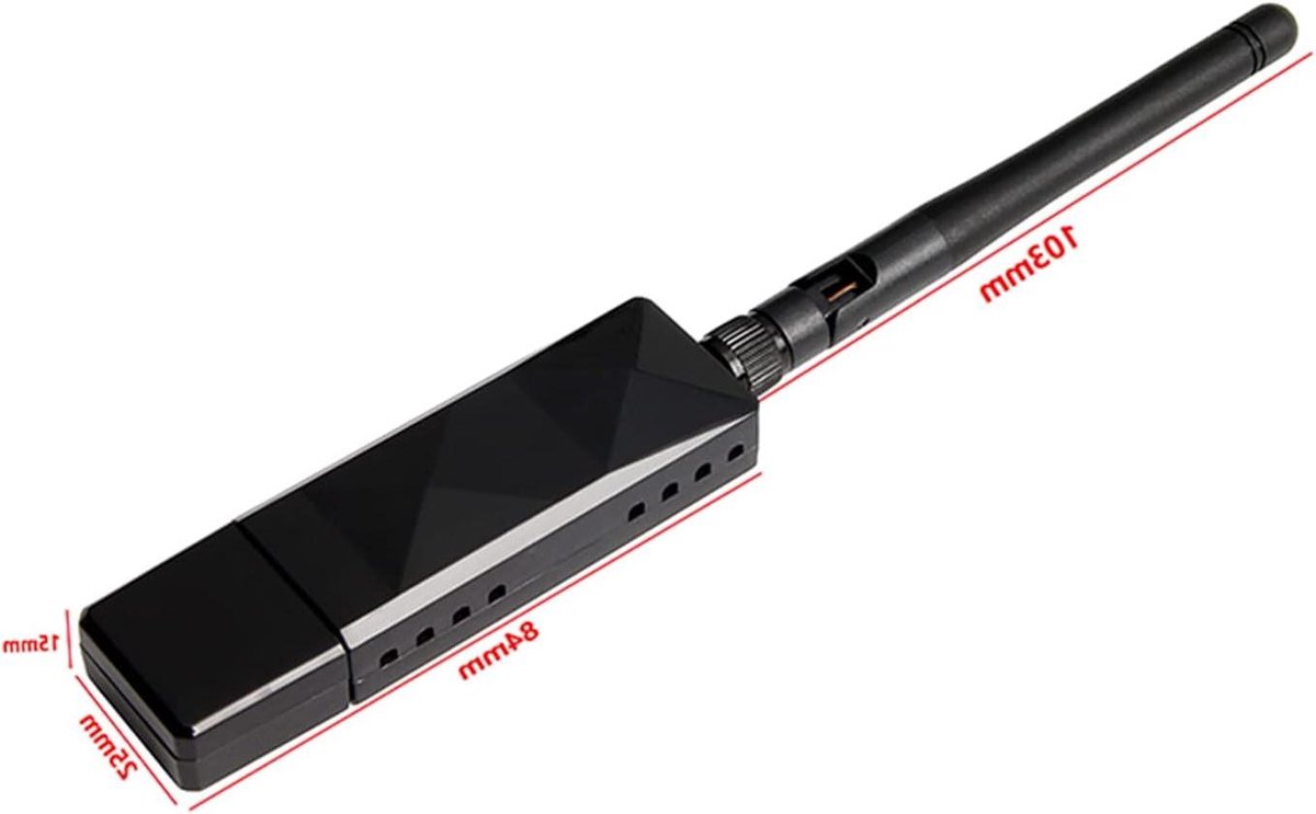 Draadloze Netwerkadapter - USB WiFi - Internetverbinding - Dual Band Antenne - 5dBi - Zwart