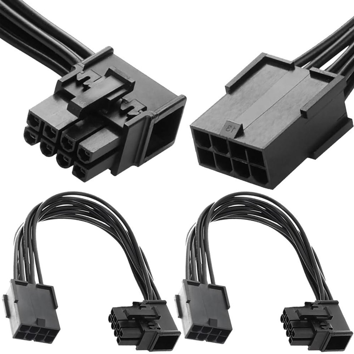 Verlengkabel Grafische Kaart - 90 Graden Adapter - Computer Installatie - Rechthoekige Stekker - 15 cm - Zwart