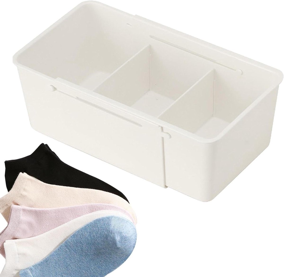 Lade Organizer - Opbergbak - Keuken Ordenen - Verstelbare Breedte - 7.3 cm Hoogte - Wit