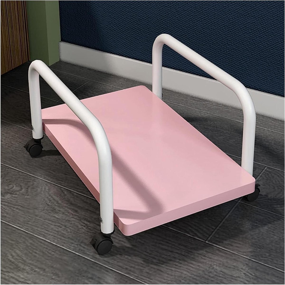 PC Tower Stand - Computerhouder Mobiel - Computer Beschermen - Met Zwenkwielen - 40x24x20 cm - Roze