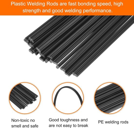Kunststof lasstaven - PP lasstrips - Kunststof reparatie - Goede lasbaarheid - 25 cm lang - Zwart — afbeelding 4