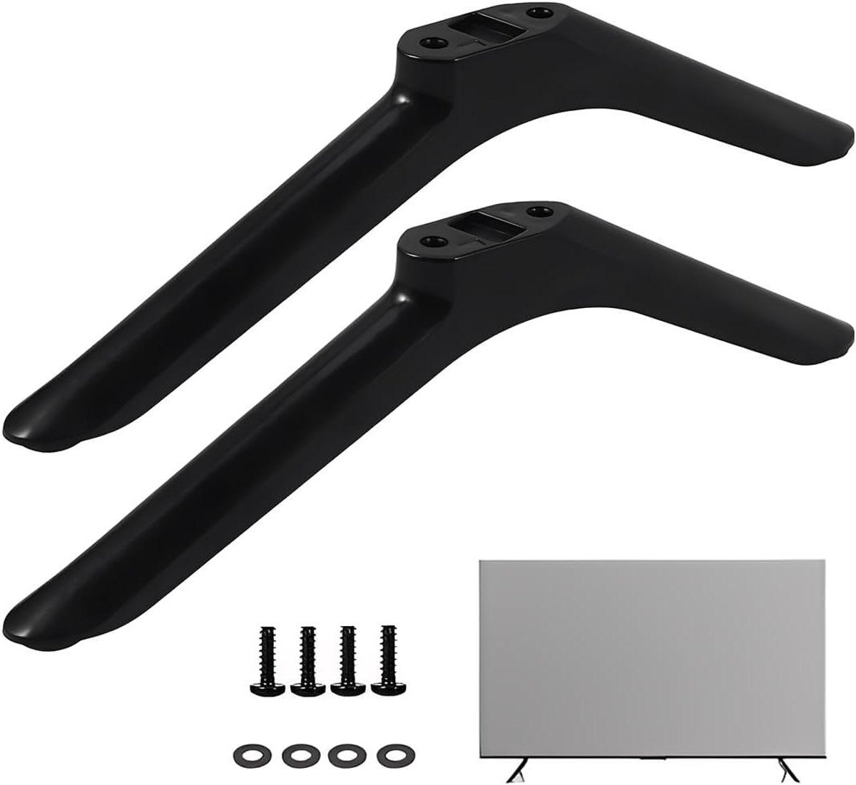 TV Poten - Reservevoetjes - TV Stabiliseren - Antislip Onderkant - 2 Stuks - Zwart
