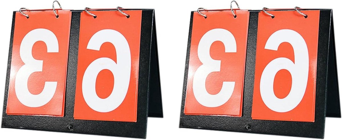 Puntenteller Set - Scorekeeper - Sport Wedstrijden - Draagbaar Ontwerp - 2 Stuks - Oranje Wit Zwart