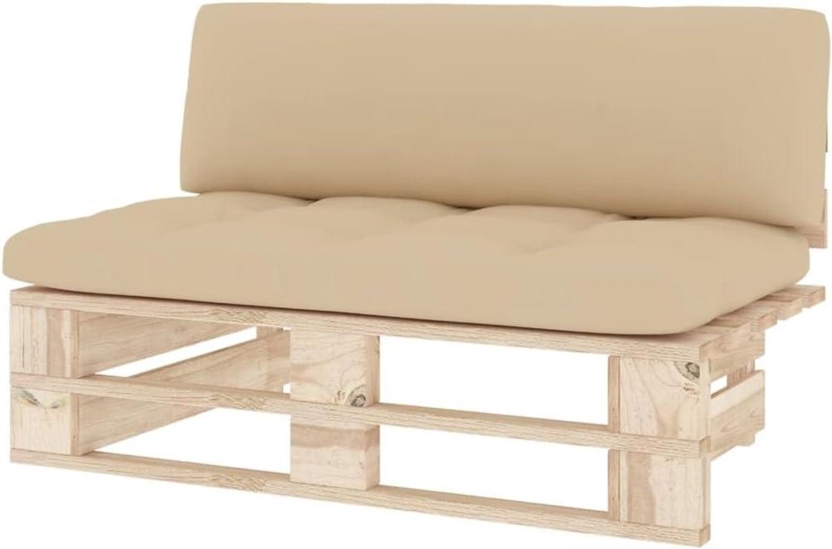 Pallet middenbank - Houten buitenbank - Terras Ontspanning - Modulair Ontwerp - 110 cm Breed - Beige