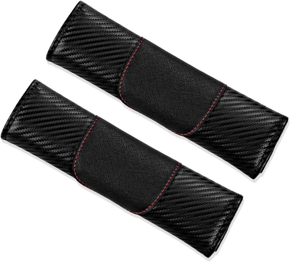 Gordelkussen Set - Veiligheidsgordelhoezen - Comfortabel Rijden - Ademend Materiaal - 2 Stuks - Zwart