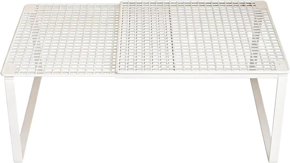 Kastopslag Organizer - Plank Verdeler - Ruimte Besparen - Verstelbaar Frame - Tot 62 cm - Wit