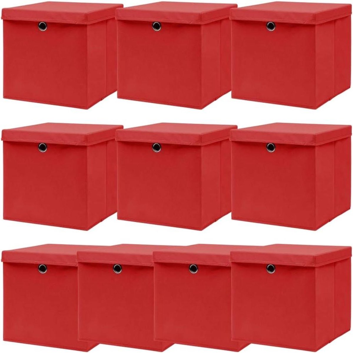 Opbergdozen Set - Opbergbakken Vouwbaar - Thuis Organiseren - Met Deksel - 10 Stuks 32cm - Paars