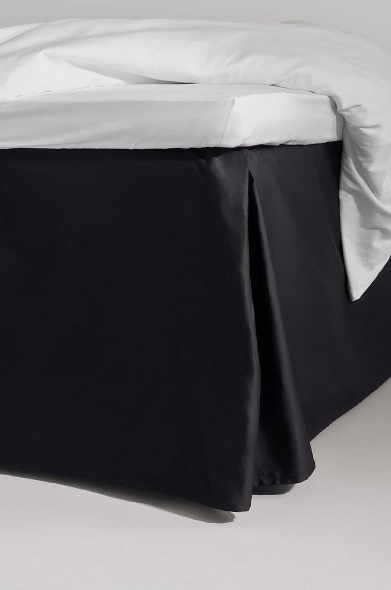 Bedrok Satin - Bedrand - Bed Opfrissen - Organisch Katoen - 45 cm Hoog - Zwart